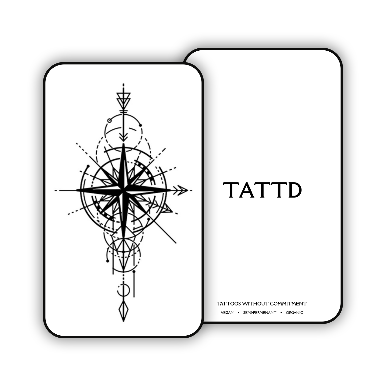 Compass Direction Semi Permanent Tattoo TATTD