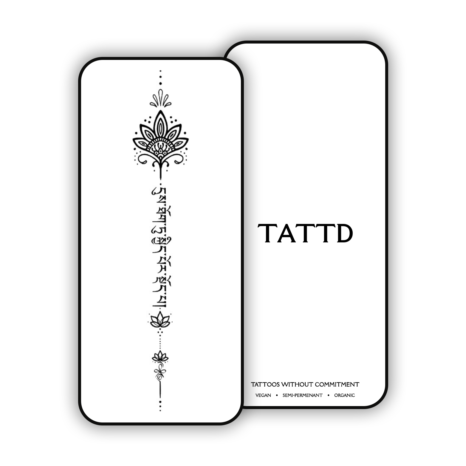 Mandala - Semi-Permanent Temporary Tattoo Design TATTD Lasts 1-2 Weeks