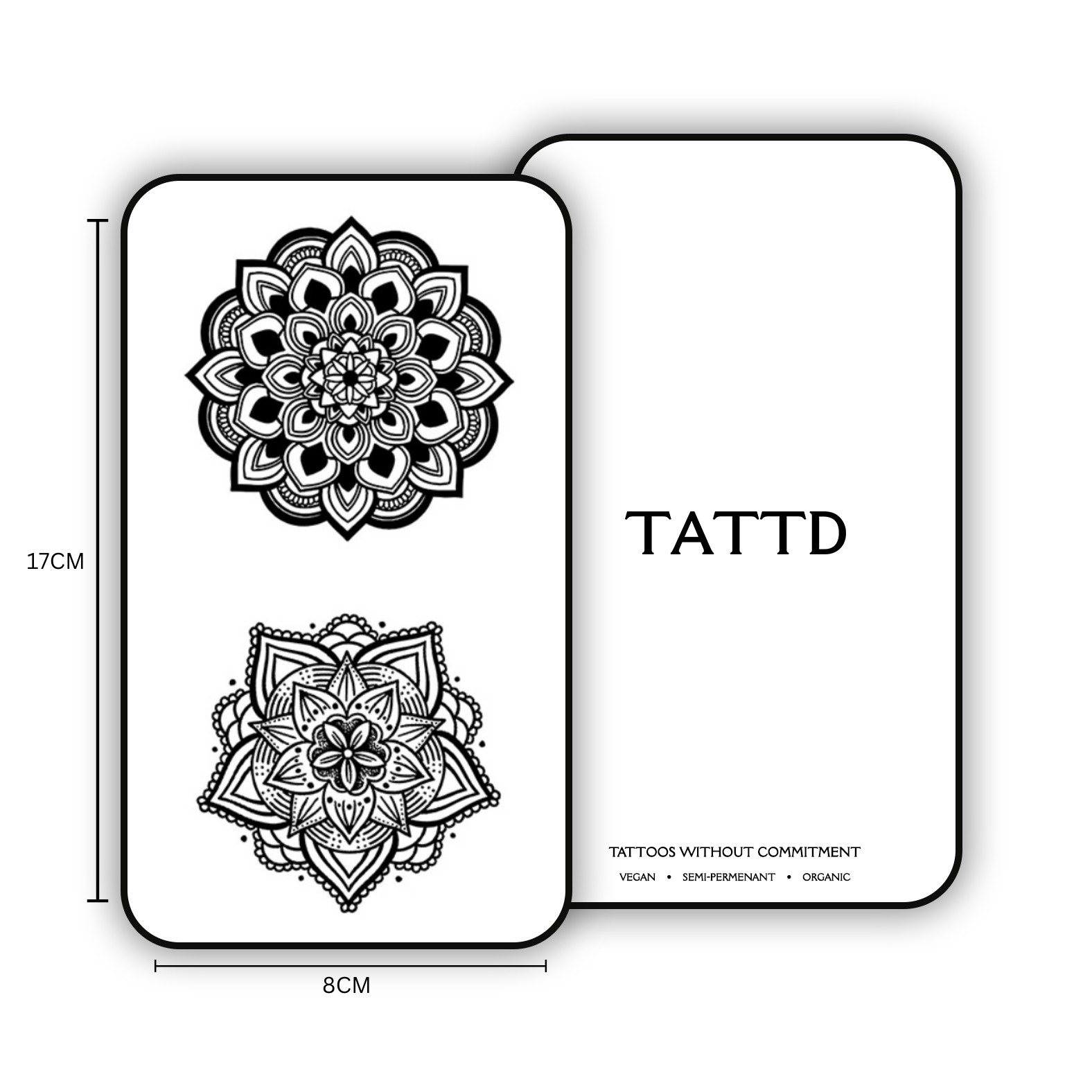 Mandala Semi-Permanent Temporary Tattoo Design TATTD Lasts 1-2 Weeks