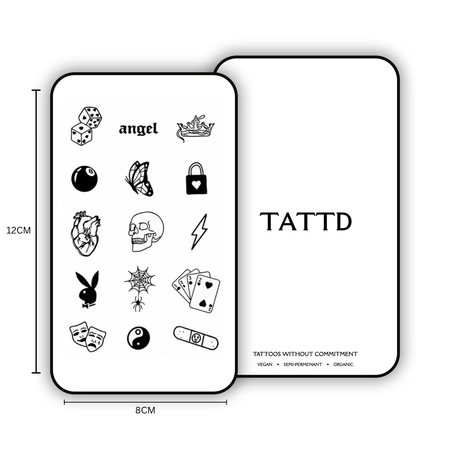 fine line small finger angel energy tattoo - Semi-Permanent Temporary Tattoo Design TATTD Lasts 1-2 Weeks