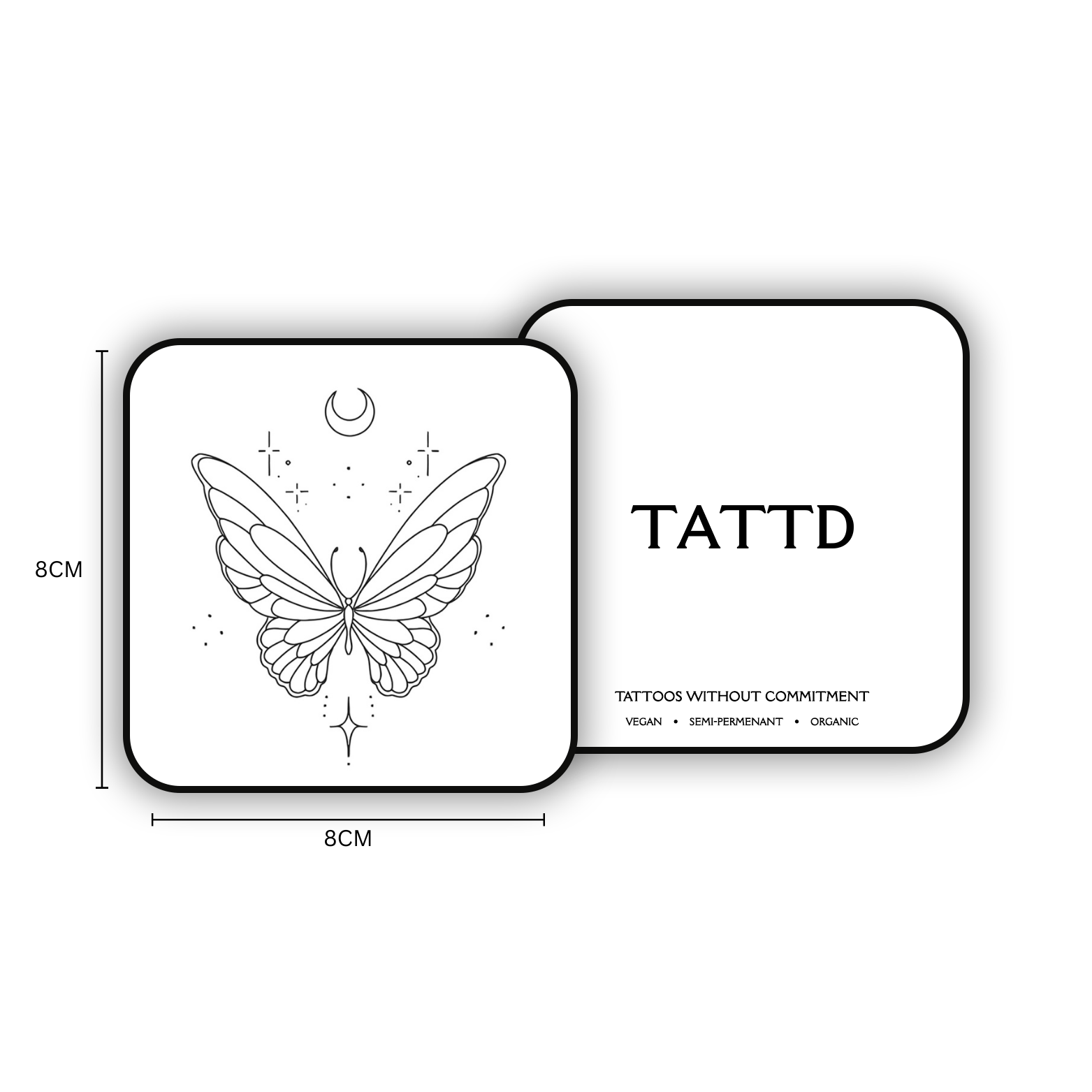 Magical butterfly - Semi-Permanent Temporary Tattoo Design TATTD Lasts 1-2 Weeks